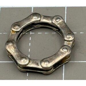 Unique Sterling Silver Bicycle Chain Statement Bikers Ring Size 6 1/4
